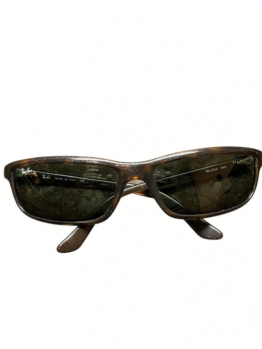 Ray-Ban RB4034 642 Tortoise Havana Sunglasses Italy Superficial Scratches As Is